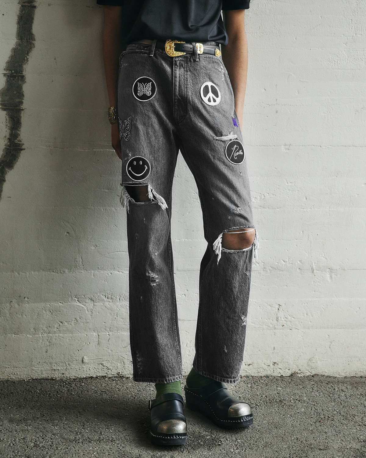 〈NEEDLES〉ASSORTED PATCHES JEAN JACKET & PANT for NEPENTHES
