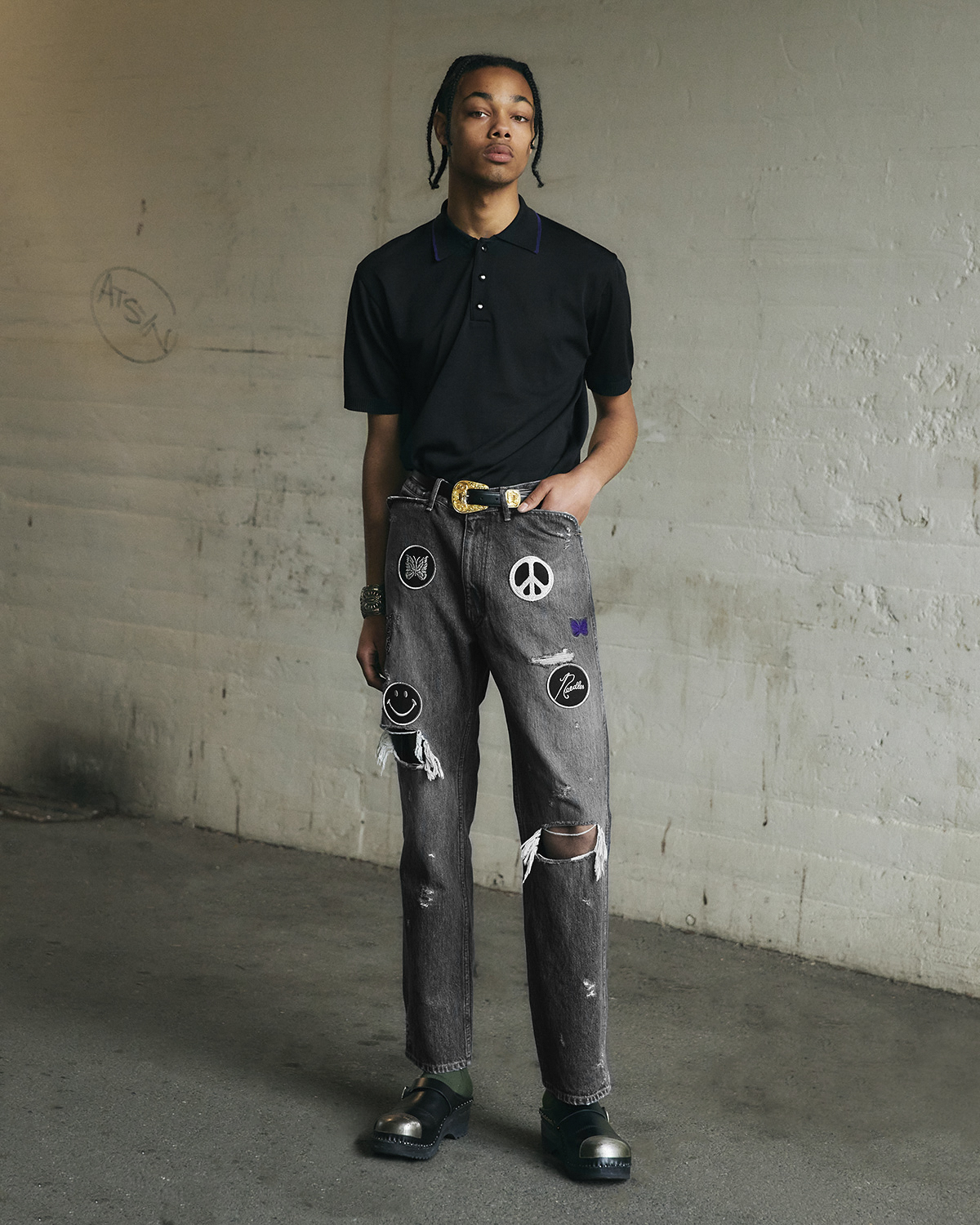 〈NEEDLES〉ASSORTED PATCHES JEAN JACKET & PANT for NEPENTHES