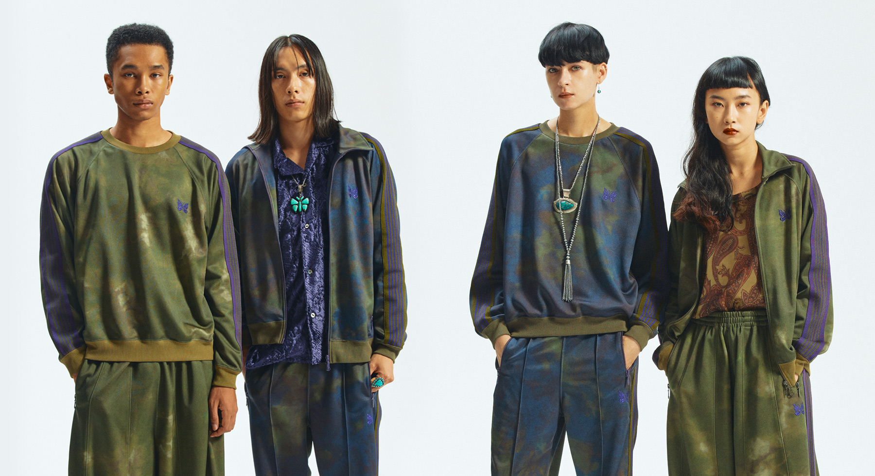 〈NEEDLES〉TRACK SUITS PRINTED UNEVEN DYE for NEPENTHES