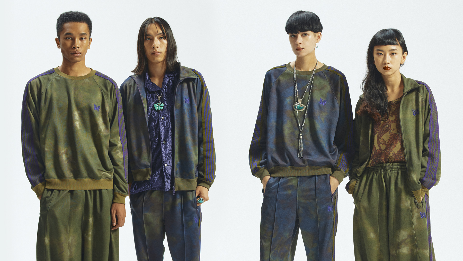 〈NEEDLES〉TRACK SUITS PRINTED UNEVEN DYE for NEPENTHES